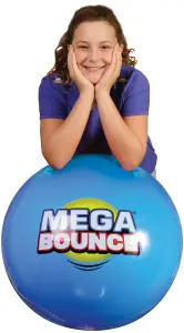 Wicked Mega Bounce Junior Blue. Huge inflatable bounce ball with a 1.4m circumference. Foot pump included