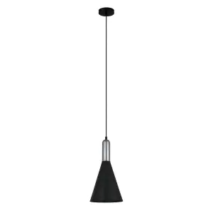 Luminosa Modern Hanging Pendant Black 1 Light , E27