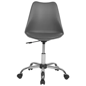 Desk Chair Faux Leather Grey DAKOTA