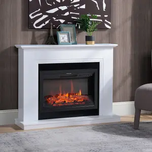 Focal Point Calbourne White Freestanding Electric Fire suite