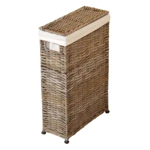 Wicker Laundry Basket with Handles Gray