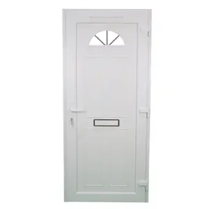 Fortia Lorne Clear Glazed Anthracite LH External Front Door set, (H)2085mm (W)840mm