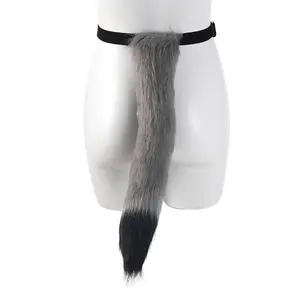 Halloween Cosplay Grey Faux Fox Tail and Ear Headband Set