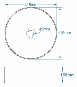 Keenware Round White Vanity Countertop Basin