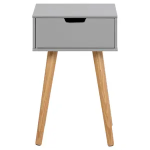 Mattias 1 Drawer Bedside Table Natural/Grey