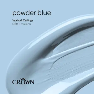 Crown Walls & Ceilings Matt Emulsion Paint Powder Blue - 2.5L