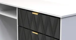 Dallas 6 Drawer Sideboard in Deep Black & White (Ready Assembled)