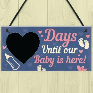 Red Ocean Chalkboard Countdown To Birth Sign Baby Shower Gift Mum Dad To Be Gifts New Born Baby Gifts Keepsake