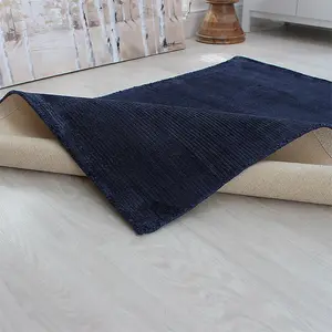 Plain Navy Modern Handmade Rug For Dining Room Bedroom & Living Room-160cm X 230cm