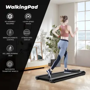 Walking Pad, Under Desk Treadmill with App and Remote Control LED Display for Home&Office