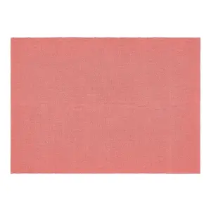 Woven Indoor Outdoor Washable Plain Reversible Rug Coral Pink - 160cm x 230cm