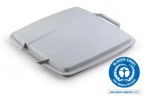 Durable DURABIN ECO 90L Recycled Plastic Square Bin Lid - Grey