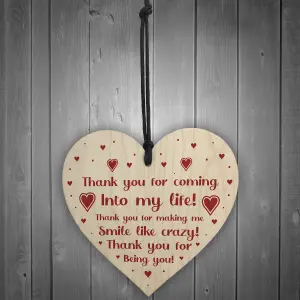 Thank You Gift For Husband Wife Boyfriend Girlfriend Wood Heart Love Plaque