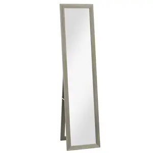 Mahalet Rectangle Wood Floor Mirror Grey