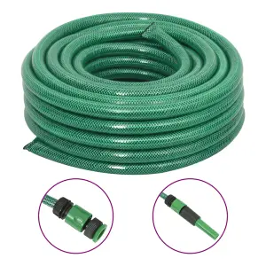 Berkfield Garden Hose with Fitting Set Green 10 m PVC