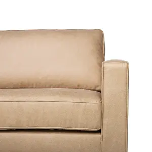 3 Seater Faux Leather Sofa Beige SAVALEN