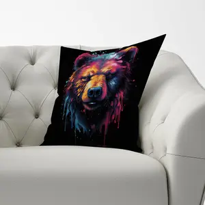 Splashart Bear Face Cushions 60cm x 60cm