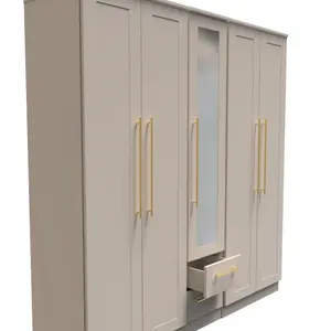 Helmsley Tall 5 Door 2 Drawer 1 Mirror Wardrobe in Kashmir Matt (Ready Assembled)