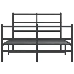 Berkfield Metal Bed Frame without Mattress with Footboard Black 120x200cm