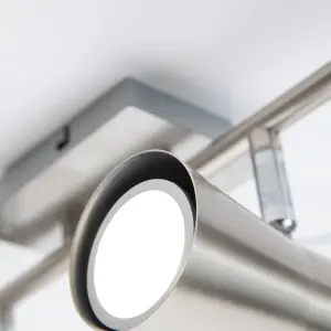 Swansea Brushed Steel 4-Bar Ceiling Spotlight