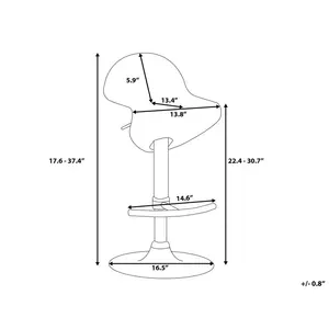 Lisa 80cm Height Adjustable Swivel Bar Stool Black