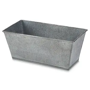 Blooma Rural Argent Metal Rectangular Planter (H)13cm (W)30cm