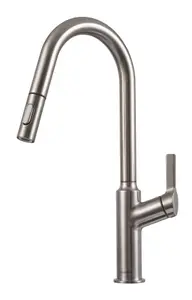 Clearwater Karuma J Spout Pull Out With Twin Spray Kitchen Brushed Nickel PVD - KAR20BN