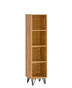 Chic Vintage-Style Bookcase - Lofter, Oak Wotan, H1635mm W350mm D350mm