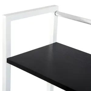 HOMCOM Computer Desk Laptop Table w/4-tier Bookshelf Metal Frame Black, White