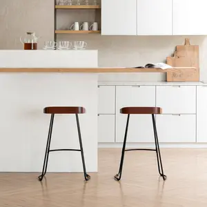 Gallitzin Solid Wood Kitchen Counter Bar Stool (Set of 2) Walnut / Counter Stool (68.5cm Seat Height)