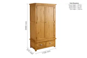 Birlea Woburn 2 Door 2 Drawer Wardrobe Oak