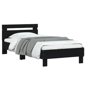 Berkfield Bed Frame without Mattress with Headboard Black 90x200 cm