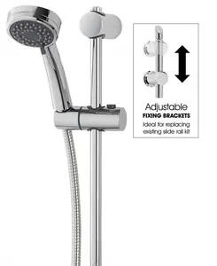 Triton Dene Cool Touch Thermostatic Bar Mixer Shower Chrome Fast Fit Kit + Riser