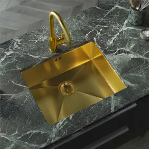 Liquida EL540BG 1.0 Bowl Brushed Gold Undermount Kitchen Sink With Waste