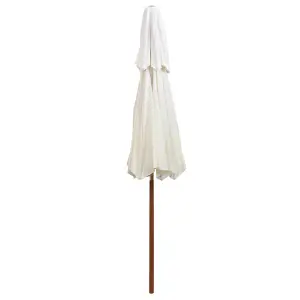 Berkfield Double Decker Parasol 270x270 cm Wooden Pole Cream White