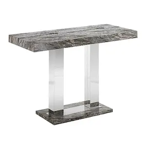 Caprice Melange Effect Bar Table Large 6 Candid White Stools