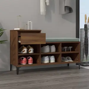 Berkfield Shoe Cabinet Brown Oak 102x36x60 cm Engineered Wood