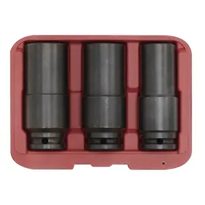 Sealey Deep Weighted Impact Socket Set 1/2"Sq Drive 3pc SX319