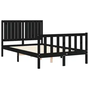 Berkfield Bed Frame with Headboard Black 120x200 cm Solid Wood