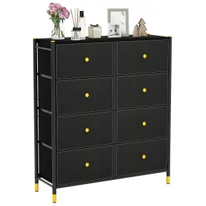 Costway 8 Drawers Dresser Tower Organizer Fabric Storage Chest of Drawers W/ Metal Frame