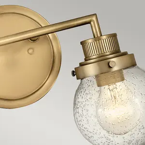 Luminosa Hinkley Poppy Bathroom Wall Lamp Heritage Brass, IP44