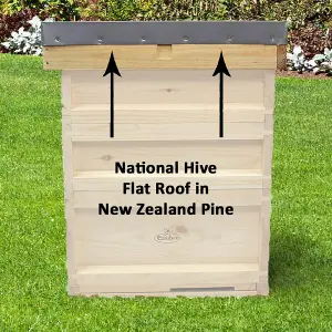 National Beehive Flat Roof Pine Beekeeping Bee Hive Assembled