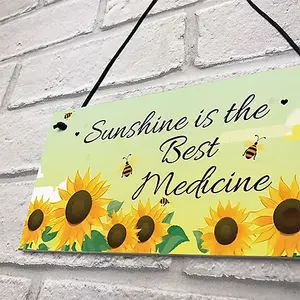 Red Ocean Sunshine In The Best - Novelty Hanging Garden Sign For Gardener - Garden Home Decor Plaques For Summer House