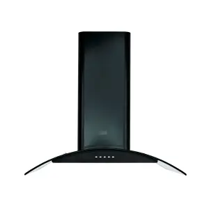 Cooke & Lewis CLCGB60 Glass Curved Cooker hood (W)60cm - Black