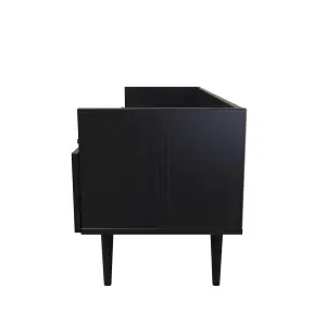 Hong Kong Ready assembled Matt black Media unit with 2 drawers, (H)128cm x (W)51.5cm x (D)39.5cm