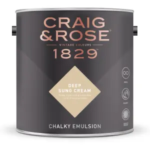 Craig & Rose 1829 Deep Sung Cream  Chalky Emulsion paint, 2.51L