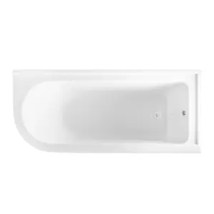 Trojan Baths Gloss White Roll-top Right-handed Traditional Shower bath (L)168.5cm (W)75cm