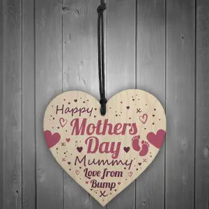 Red Ocean Mothers Day Gift For Mummy To Be From Bump Gifts Wooden Heart Mummy To Be Card Keepsake