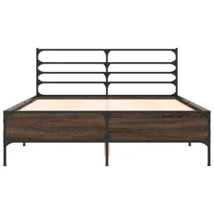 Berkfield Bed Frame without Mattress Brown Oak 140x190 cm