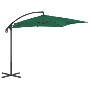 Berkfield Cantilever Umbrella with Steel Pole 250x250 cm Green